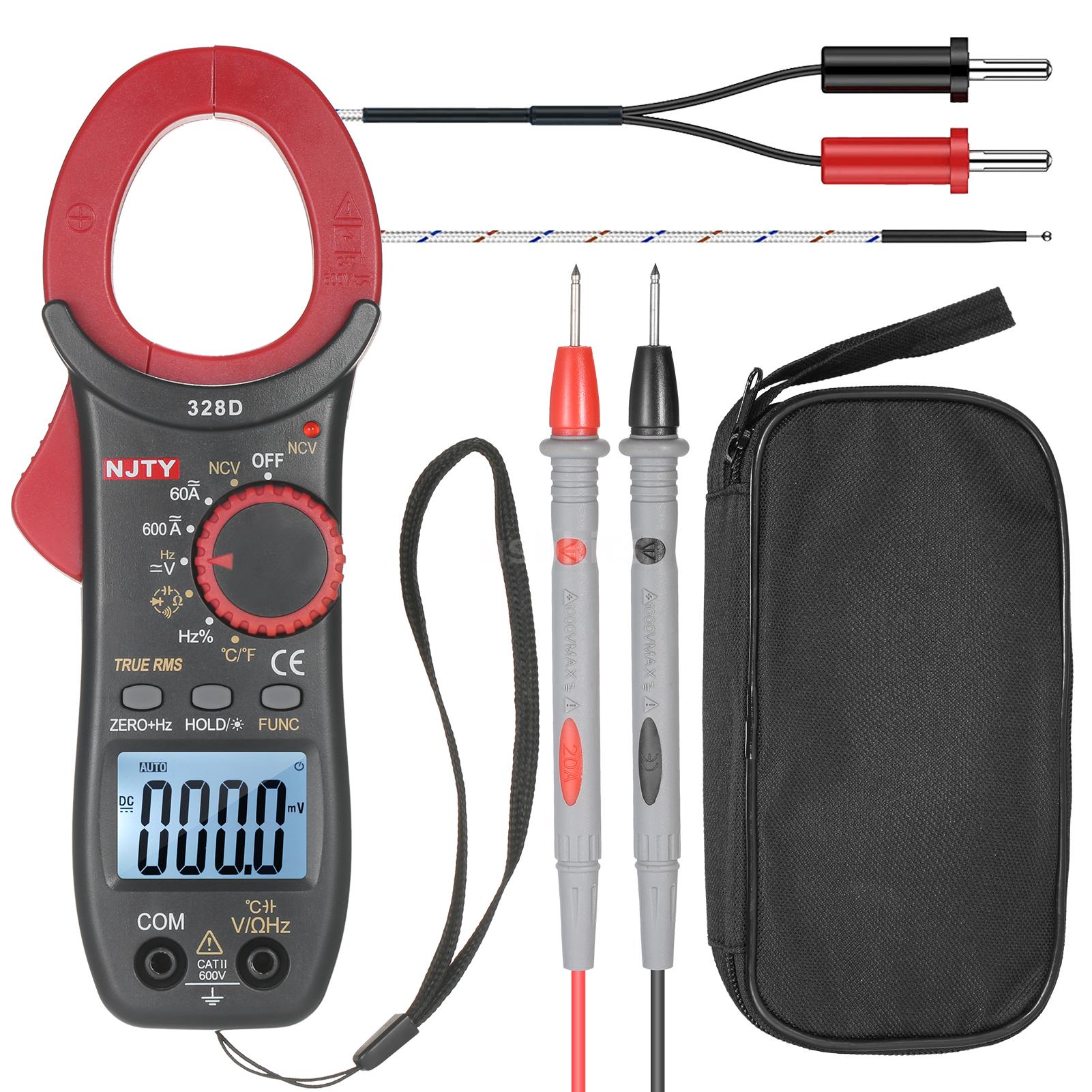 Njty Lcd Digital Multimeter Ac Dc Volt Ohm Amp Temperature Clamp Meter Tru K3f3 Ebay